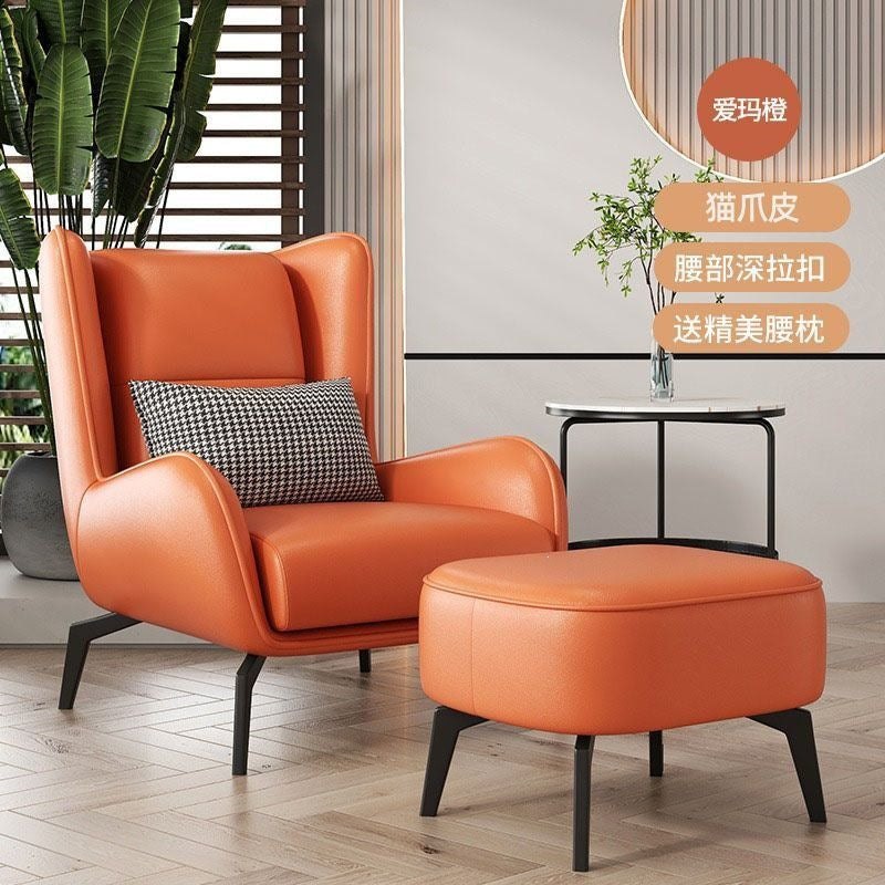 Scandinavian lazy small sofa popular single leather sofa accessible luxury sofa small apartment living room for homeclassycasual chair