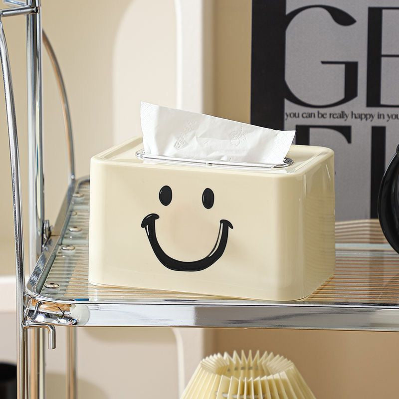 Cream Wind Tissue Box Living Room Household Coffee Table Creative Carton Spring Drawing Box Desktop Napkin Storage Box Cartoon