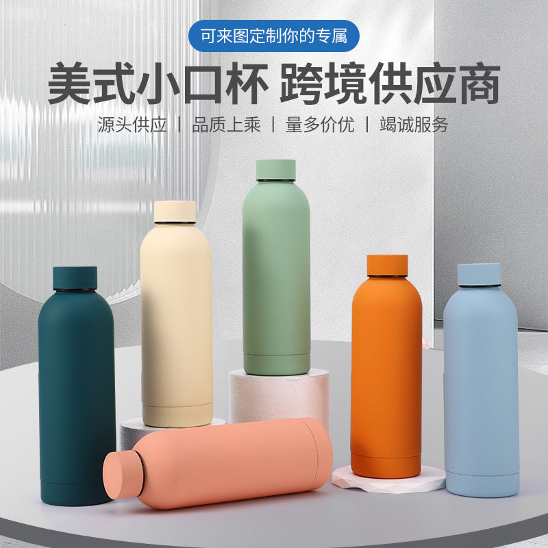 new arrival 304 stainless steel thermos cup large capacity double-layer vacuum small mouth bottle portable car sports water cup