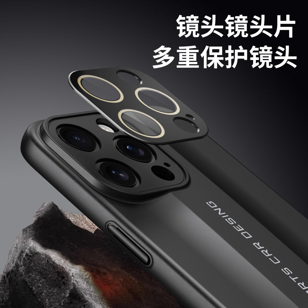 New arrival skin-feeling patchwork plain leather case suitable for apple 16 lens film mobile phone case frosted iphone15 cross-border