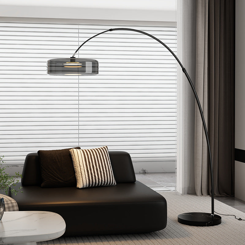 Brown italian light luxury high-end fishing lamp living room sofa high-looking floor lamp decoration atmosphere bedroom reading