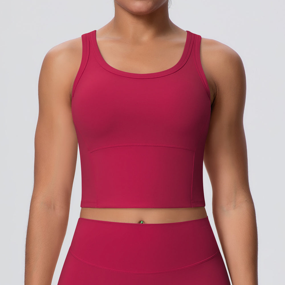 New arrival cross-border brushed yoga tops with chest pad fitness bra women's beautiful back sports intimatesbubble wrap vest outwear