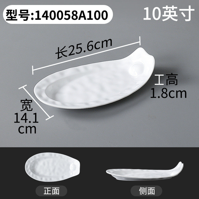 Xiangyuanmei melamine tableware white plate rectangular commercial catering beef plate plastic dinner plate hot pot mutton plate