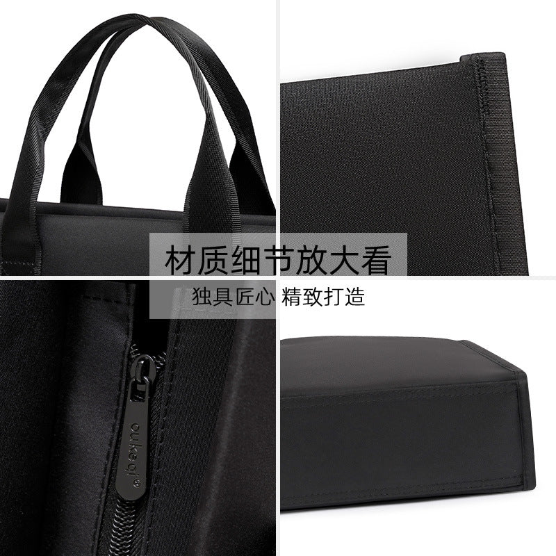 Large capacity satchel bagmen briefcase business casual men's bag office bag document computer bag document bag printing