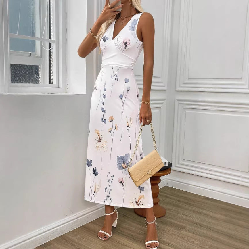 New women's sleeveless bodycon midi dress for cross-border , featuring 3d digital printing in european and american style