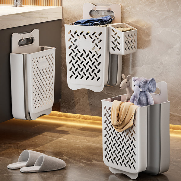 Dirty basket Household bathroom Clothes artifact Wall-mounted folding large-capacity clothes storage basket Toilet laundry basket