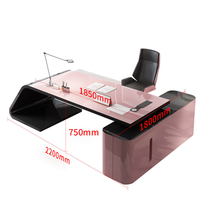 Painted office desk fashioncasual women's boss desk pink classy manager desk creative office table and chair combination