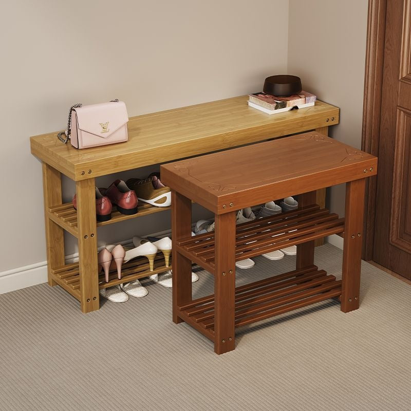 Shoe cabinet and shoe rack all-in-one shoe changing stool can be used at the door entrance multi-layer bamboo storage rack entrance rack shoe changing stool