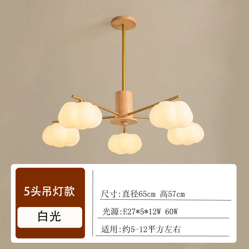 Log living room chandelier dining room light Japanese-style wabi-sabi wind homestay lighting retro wind hotel shop light bedroom lighting