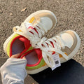 Kids chunky sole bread shoes girls' versatile flats unique white sneakers girls' spring new arrivals children's casual shoes