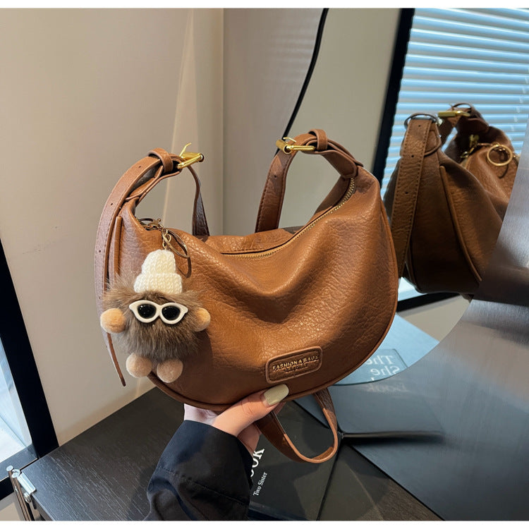 Cross-border high-quality textured bags women's large-capacity 2025 new autumn and winter versatile fashion messenger bags commuter dumpling bags