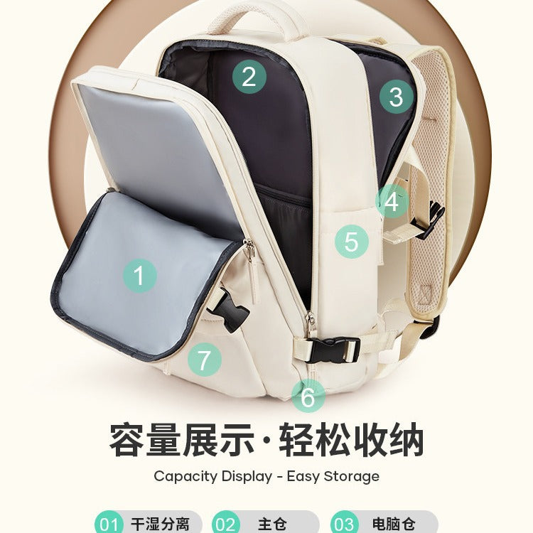 girls' backpack, extra-large capacity, multi-functional, wet/dry separation, short trip travel nylon waterproof schoolbag, mommy bag