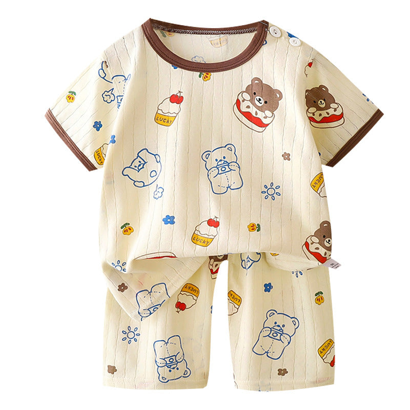 summer new arrivals: kids' short-sleeve and shorts sets - baby boys' and girls' t-shirt and shorts outfits, all-cotton wholesale