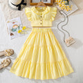 European and american style girls' clothing for export:  spring/summer new arrivals - casual striped flutter sleeve cropped top and skirt set