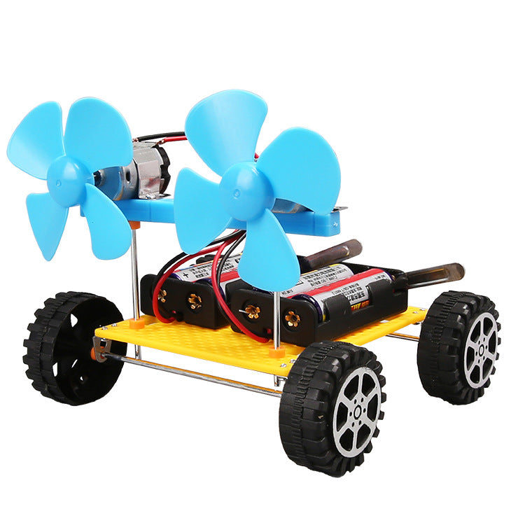 Small Invention Double Wing Wind Racing Technology Power Car DIY Small Production Handmade Materials Puzzle Scientific Experiment