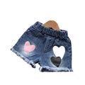 Summer hot-selling girls' outfit: korean style kids' denim shorts + t-shirt short sleeve two-piece set - direct from the children's wear manufacturer