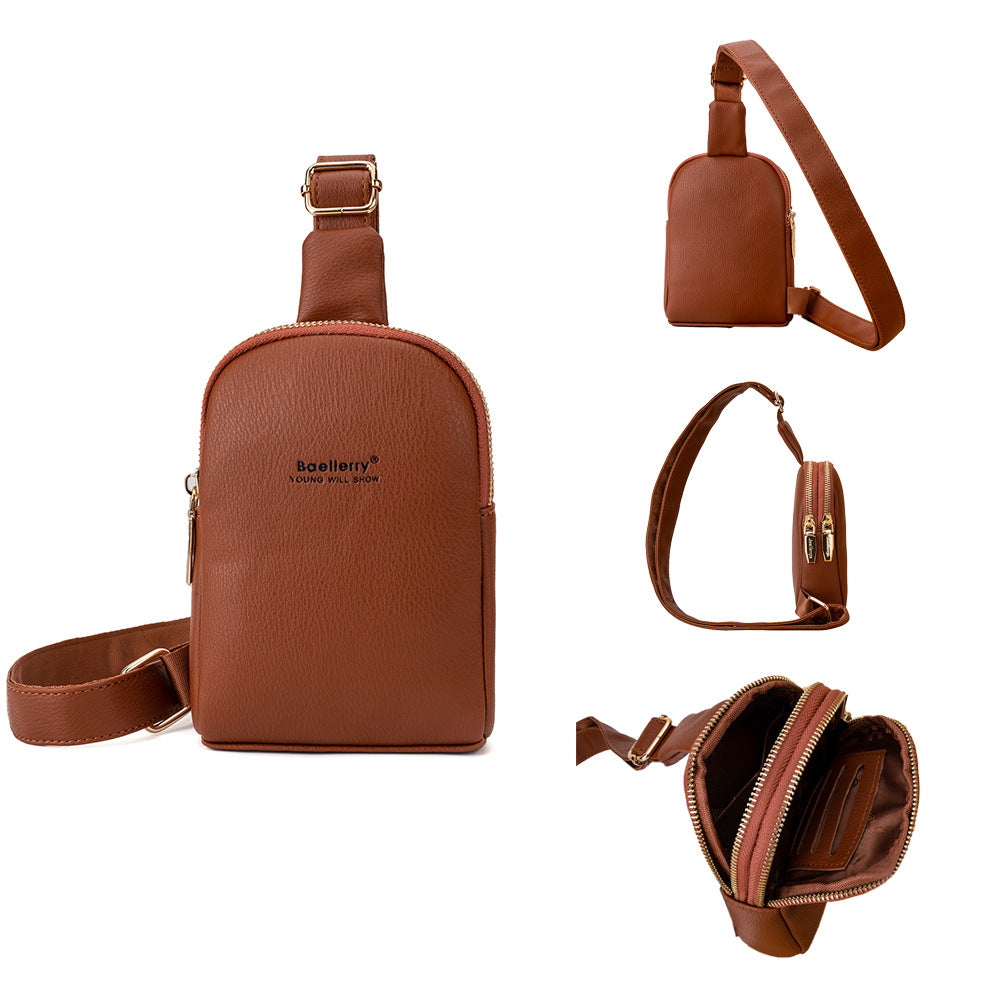 Baellerry new women's large-capacity breast bag  solid color versatile messenger shoulder bag fashionable mobile phone bag