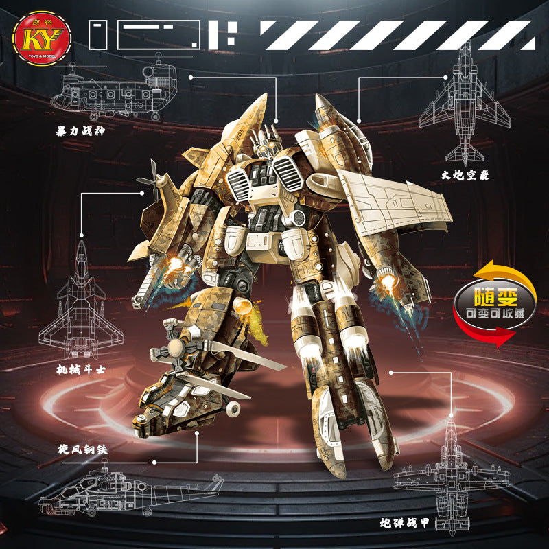 domestic sales alloy deformation mecha can be combined into five-in-one robot toys for boys to assemble and exercise