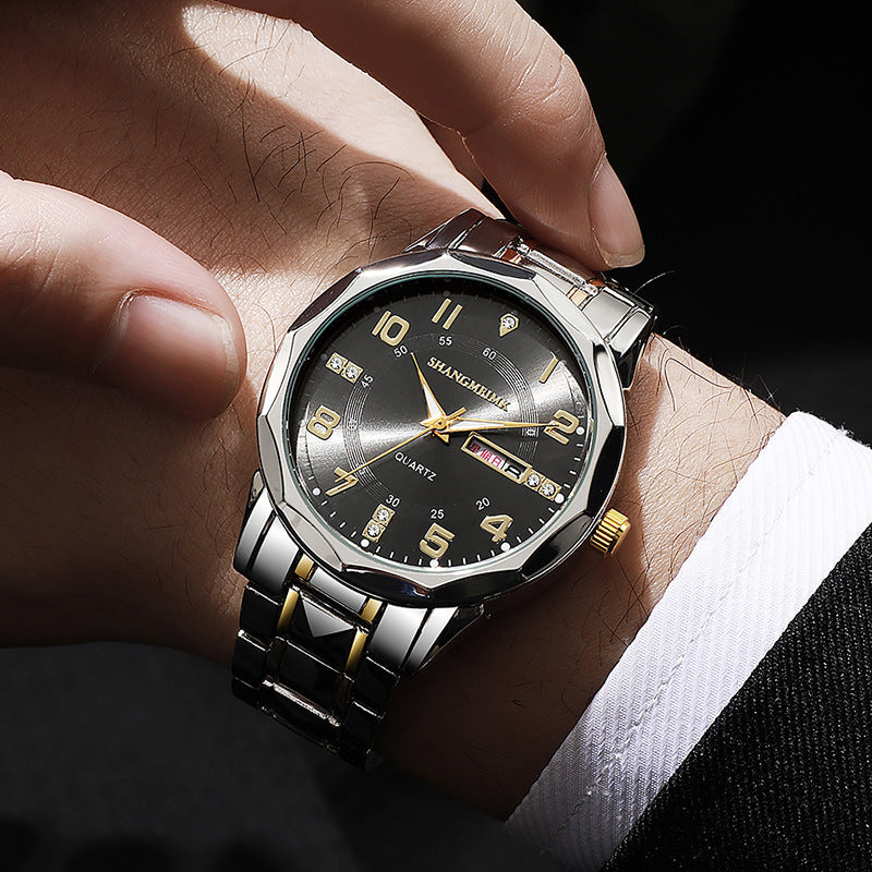 Shangmei men's business watch - waterproof, luminous, trendy quartz wristwatch for students and high school students
