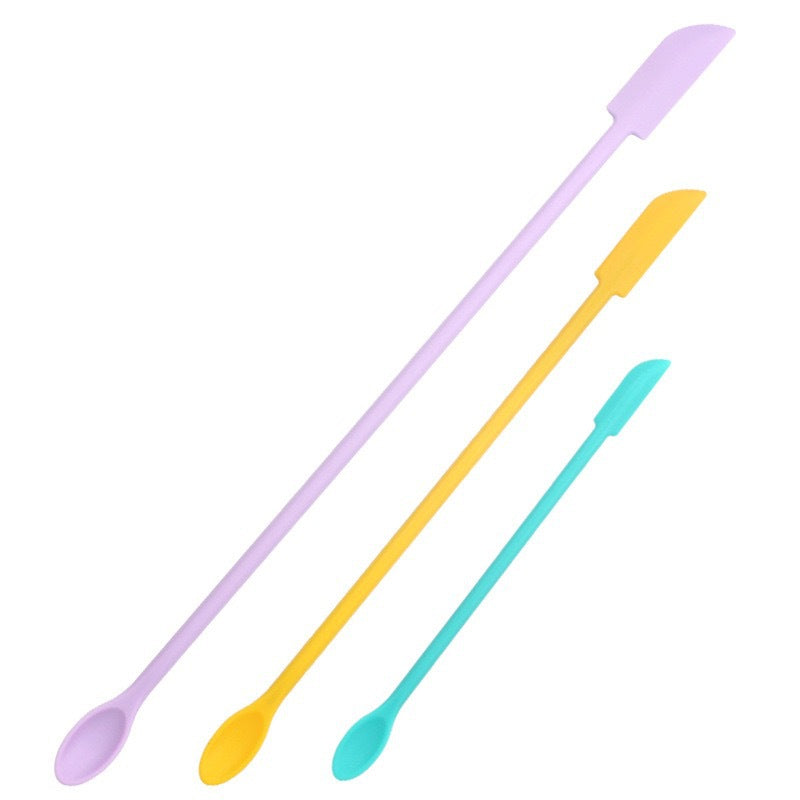 Silicone small tip spatula spoon suit baking mini long double-ended two-in-one spatula jam bottle spatula