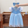 Girls' elsa princess dress -  summer new arrival - elsa gown with bow - frozen queen