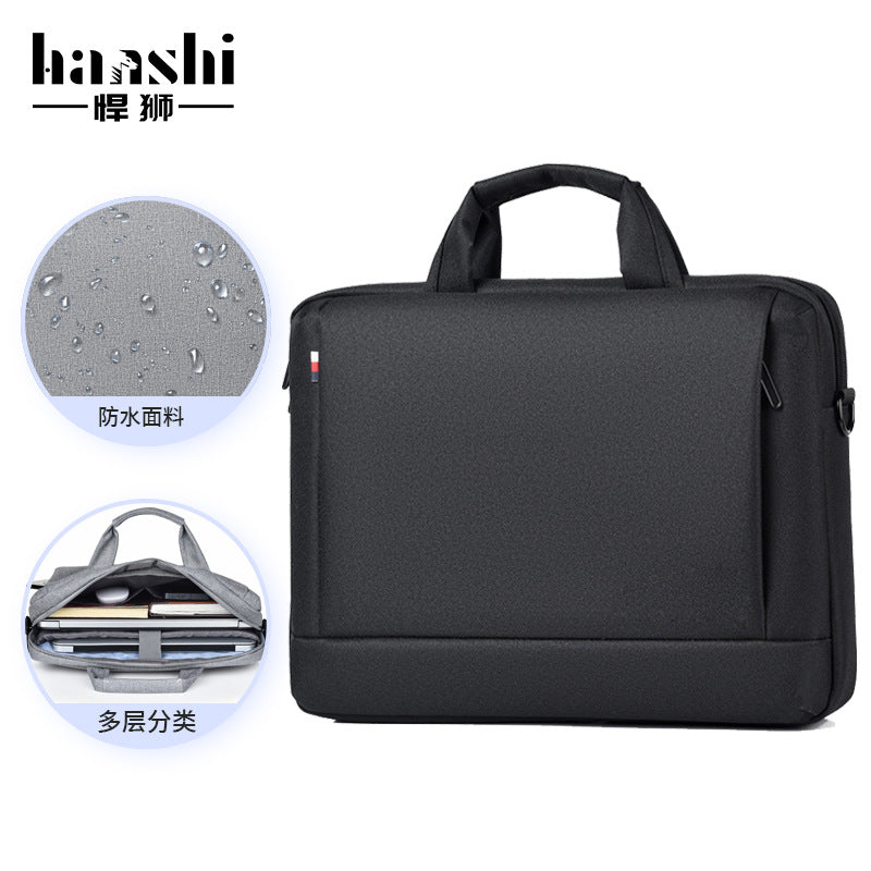 Cross-border fashion handbag waterproof computer bag men's business briefcase lightweight women's file bag commuter shoulder bag