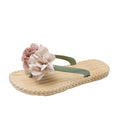 Sweet and stylish women's summer sandals, new color-blocked floral flip-flops, flat, non-slip beach sandals for women