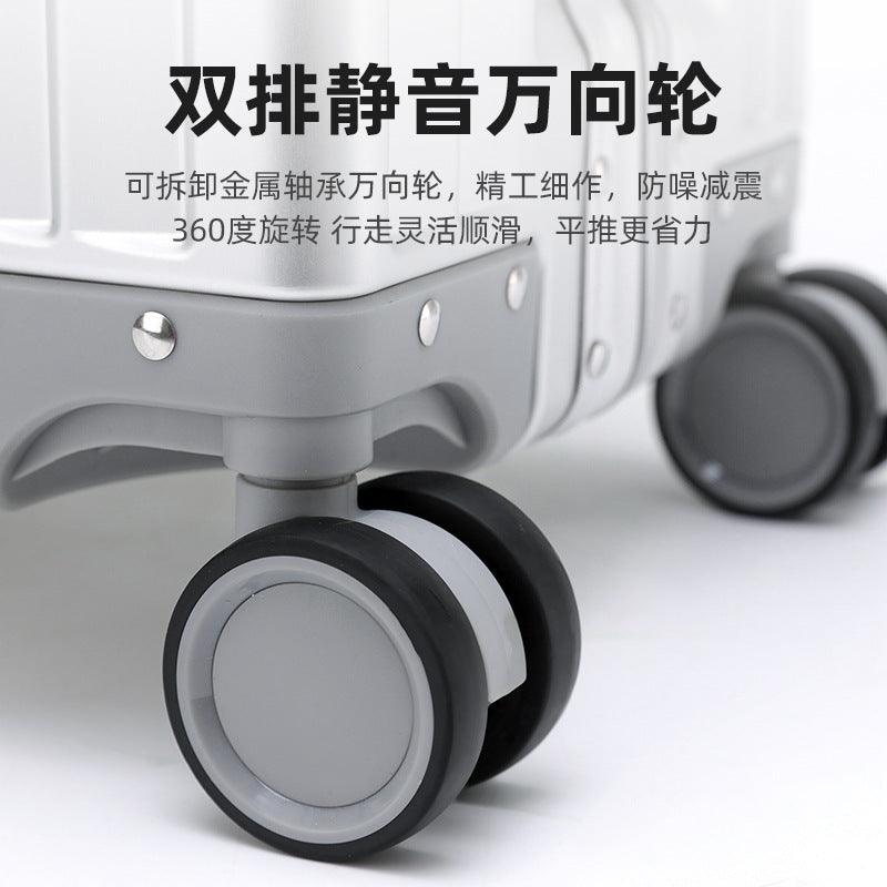 New customized all-aluminum alloy suitcase, metal trolley case, Jiaxing suitcase, universal wheel password case, boarding case.
