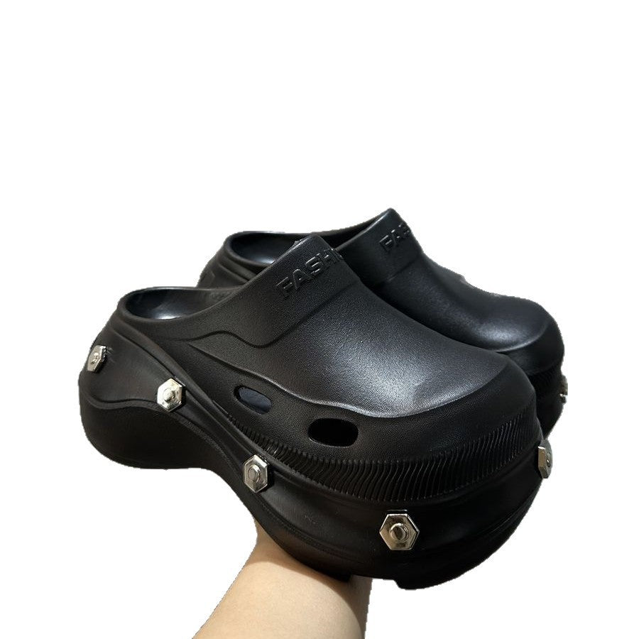 8cm thick sole baotou half slippers women's student summer 2026new arrivalsummer outing sandals outwear wholesale