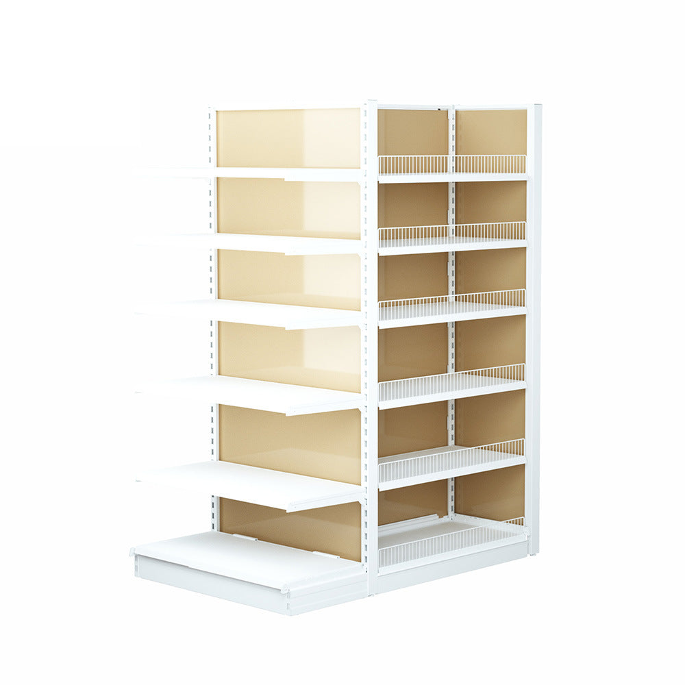 Customized tableware display rack, iron and wood combined with middle island rack, ceramic dishes, wine glasses and pots display rack, multi-layer display rack