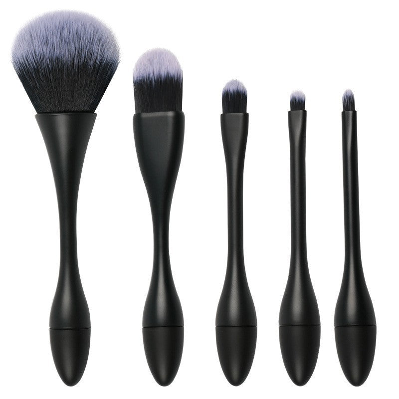 Portable mini makeup brush set - includes foundation, powder, blush, and eyeshadow brushes - all-in-one makeup brush organizer