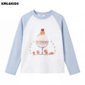 autumn new arrivals: korean style long-sleeve cartoon t-shirt for little girls - sweet and stylish base layer