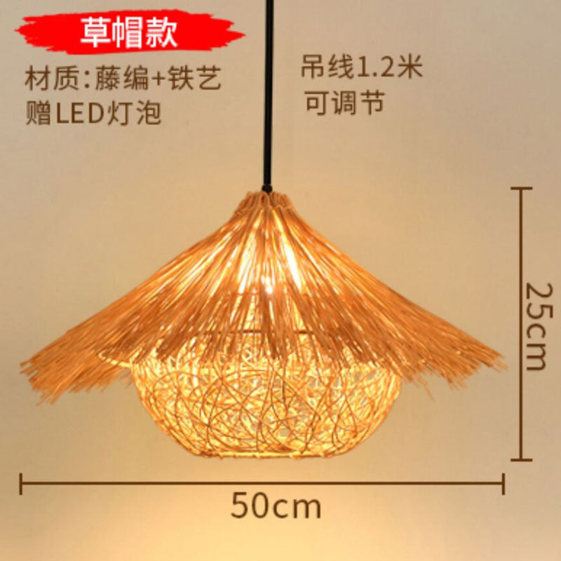 Japanese chandelier restaurant light tatami light new Chinese bamboo lamp zen light tea room light Chinese style bamboo art lighting
