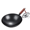 Zhangqiu stir-fry wok iron pan - classic home-use iron wok, flat-bottomed pan, non-stick, suitable for induction cookers and gas stoves, ultra-durable