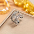 J17 steel color - letter h ring