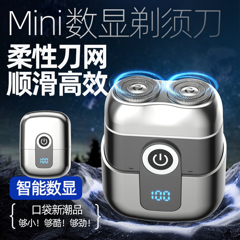 Mini electric shaver - compact, fast charging, home & car use, men's razor, portable beard trimmer