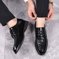 Crocodile leather dress shoes for men - business, summer, breathable, british style, casual, hidden heel, groom wedding shoes