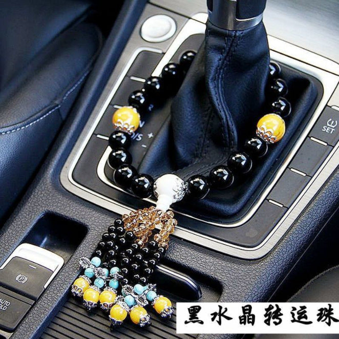 Car pendant car pixiu gear hanging transfer beads imitation obsidian car pendant rearview mirror decoration supplies