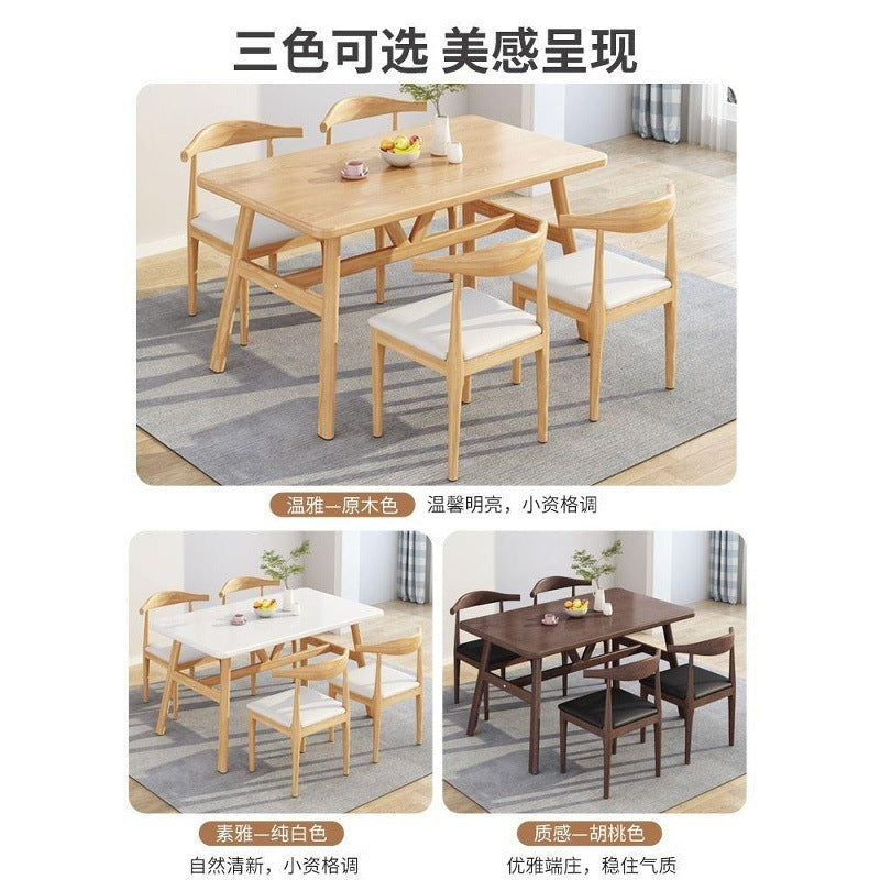 Dining table small apartment for home modern casual dining table and chairs commercial fast food restaurant table and chair combination dining table rectangular table