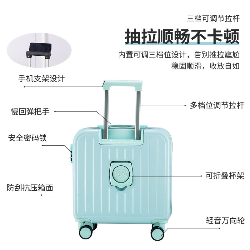 New small-capacity boarding case 18-inch trolley case universal wheel suitcase portable password case men's and women's high-value case