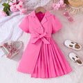 fashionable european and american cross-border new arrivals: chiffon patchwork belted blazer-style bubble sleeve dress - direct from the manufacturer