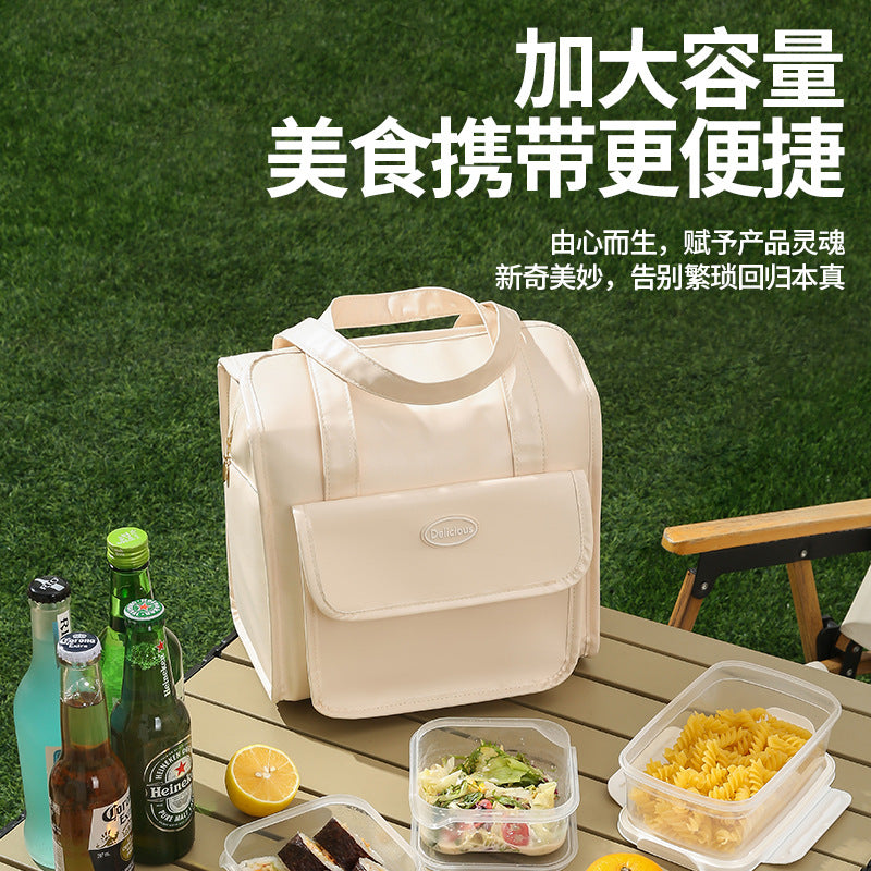 Beilian's new office worker bento bag, student large-capacity portable lunch bag, outdoor picnic thermal insulation lunch box bag