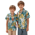 Summer lightweight kids' shirt - cool, mid-to-large boy's collared shirt, short-sleeve floral shirt, floral top - custom manufacturer