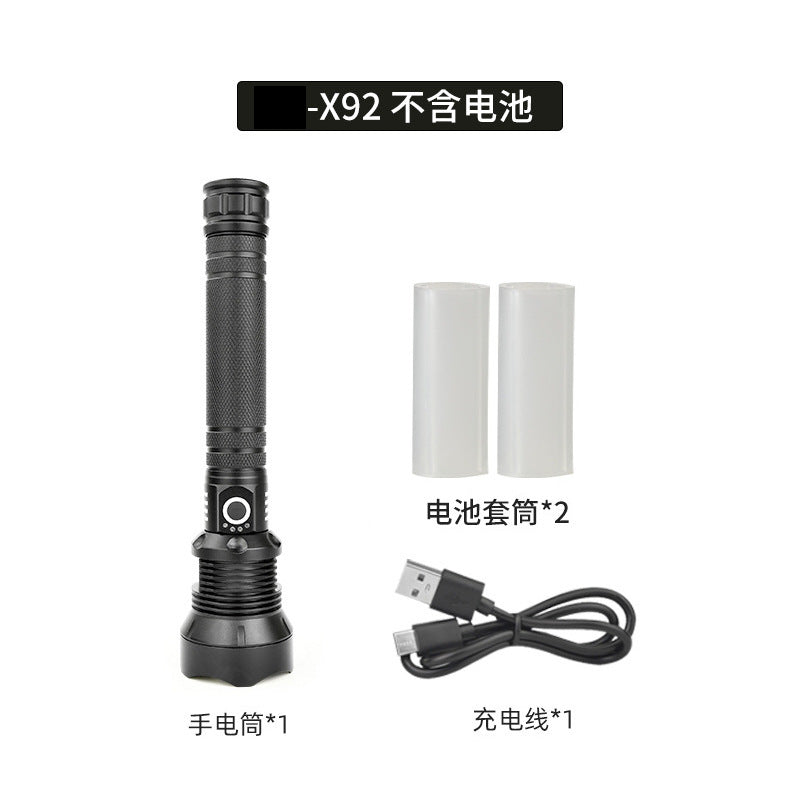 Cross-border P70 strong light flashlight outdoor waterproof USB charging retractable zoom high power LED flashlight