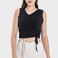 New arrival: spicy chic comfortable & breathable sports tank top - women's outdoor fashion, versatile tie-up ruched yoga top dss061