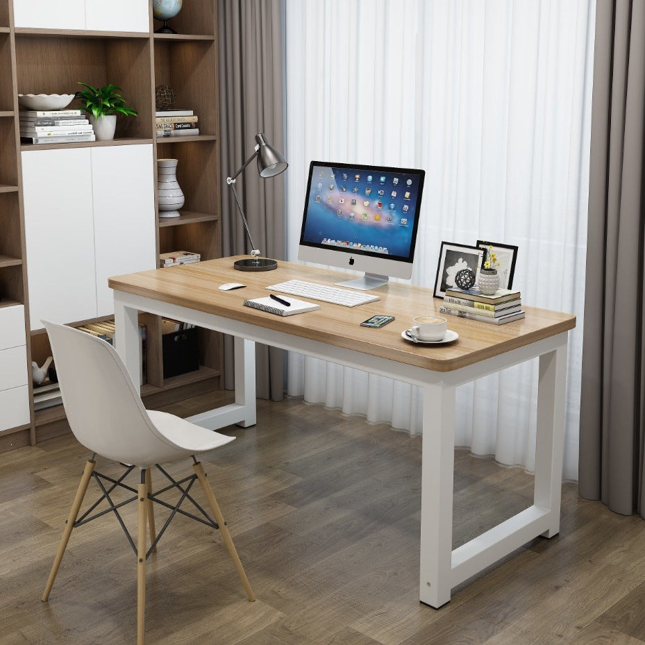 Rounded corner computer desk - desktop home student study table - simple rental apartment computer desk - modern minimalist style office desk