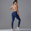 New seamless yoga set: camisole, backless, tight-fitting, high-waisted, butt-lifting activewear - breathable running and fitness outfit