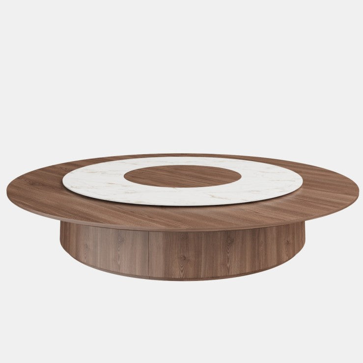 Customized hotel dining table large round table electric turntable high-end desktop large box family banquet hotel hot pot table