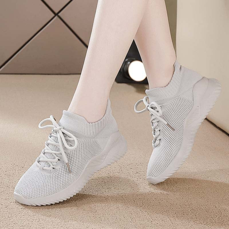 Women's flyknit sneakers - 2026 spring/summer new collection - versatile mesh, breathable, lightweight, shock-absorbing, casual athletic running shoes - yeezy style