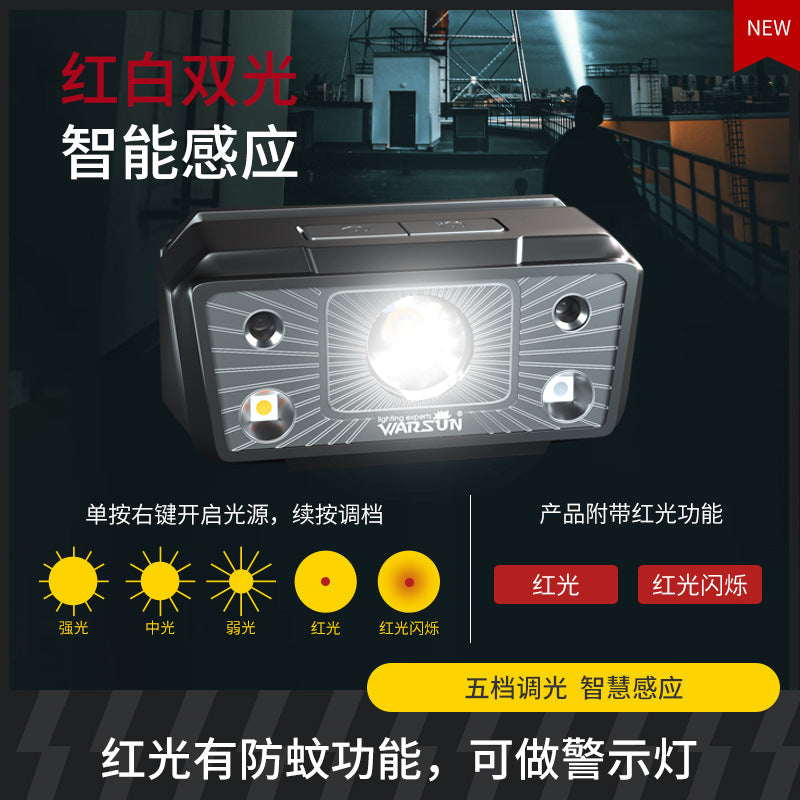 Walson G18 induction headlight long battery life LED night fishing strong light charging waterproof miner's lamp fishing long-range headlight